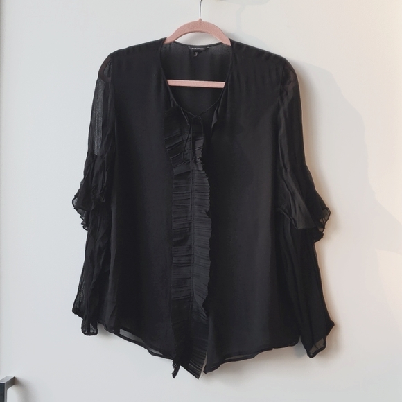 Club Monaco Tops - Club Monaco Flowy Ruffle Modal Cashmere Blouse